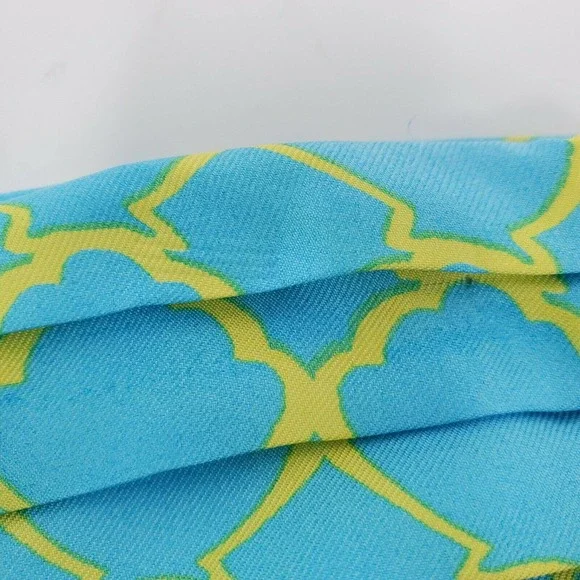 Lily Pulitzer Adeline Silk Skirt 6 Crystal Blue Pin Tuck Waist A-Line - Picture 10 of 12